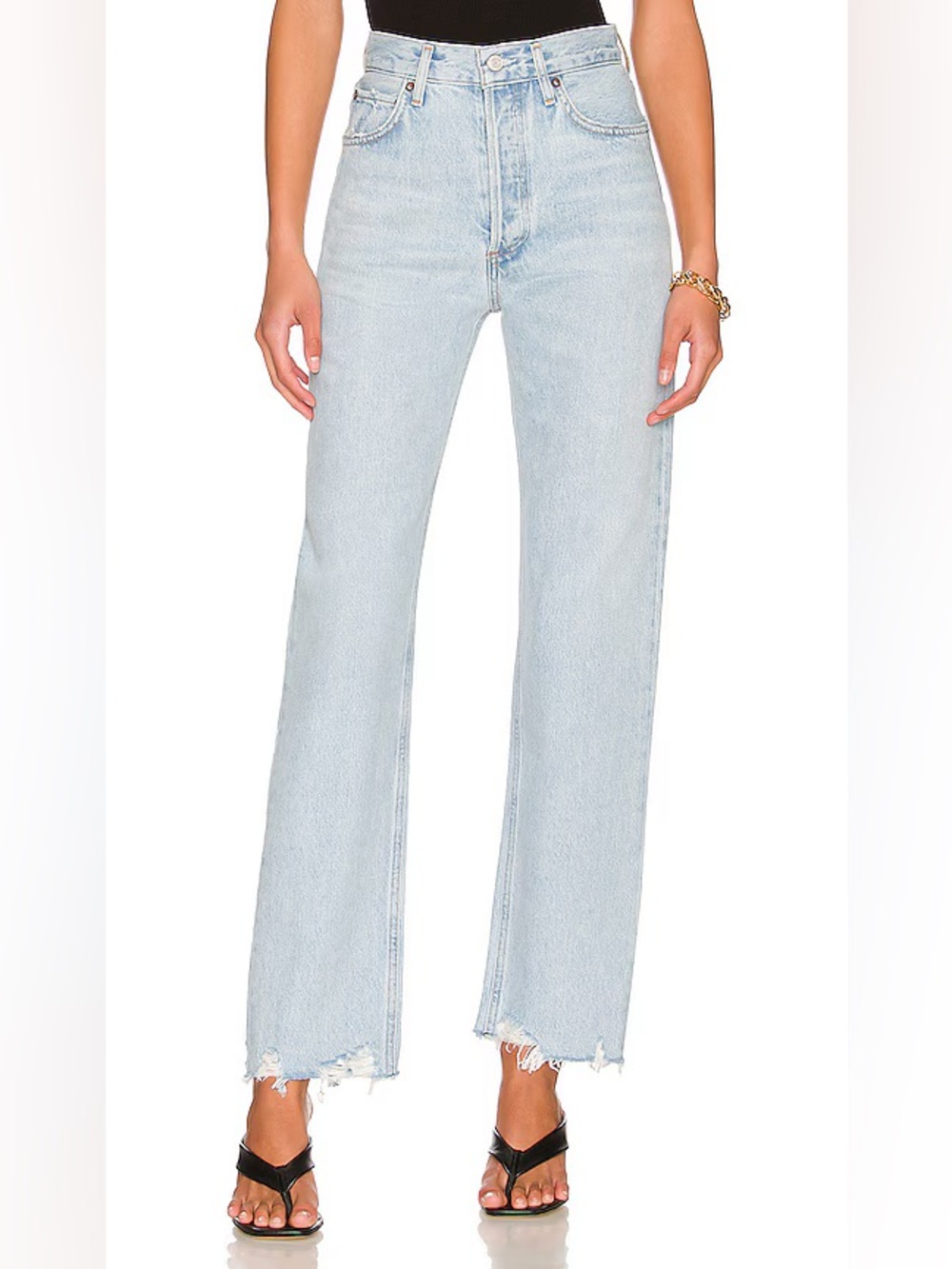 Agolde 90's Pinch Waist High Rise Straight Jeans in Imitate Wash 26 - Picture 1 of 7
